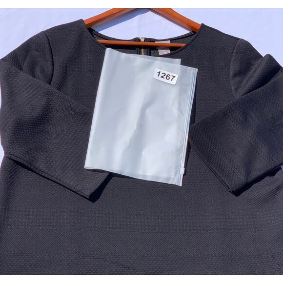 CHICO’S Women’s Black Blouse w/3/4 Length Sleeve Exposed Back Zipper Chico Size2 - Picture 12 of 12